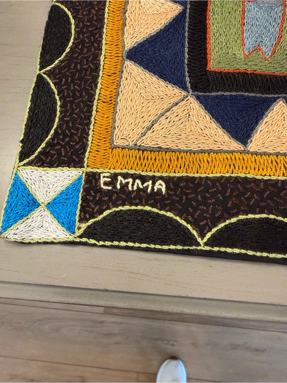 Hand Embroidered African Tribal Boho Accent Throw Pillow Covers 17” Set Of 2 - Picture 3 of 11